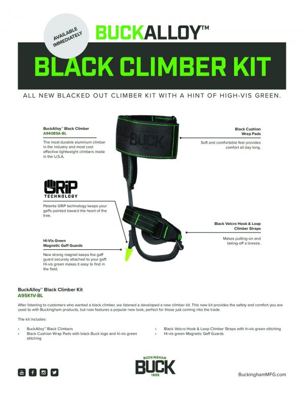 BuckAlloy™ Black Climber Kit - A94K1V-BL
